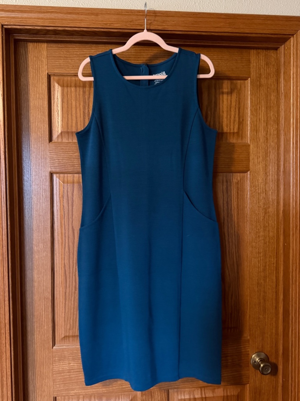 wool& Kalle ponte dress, Aegean Teal, large
